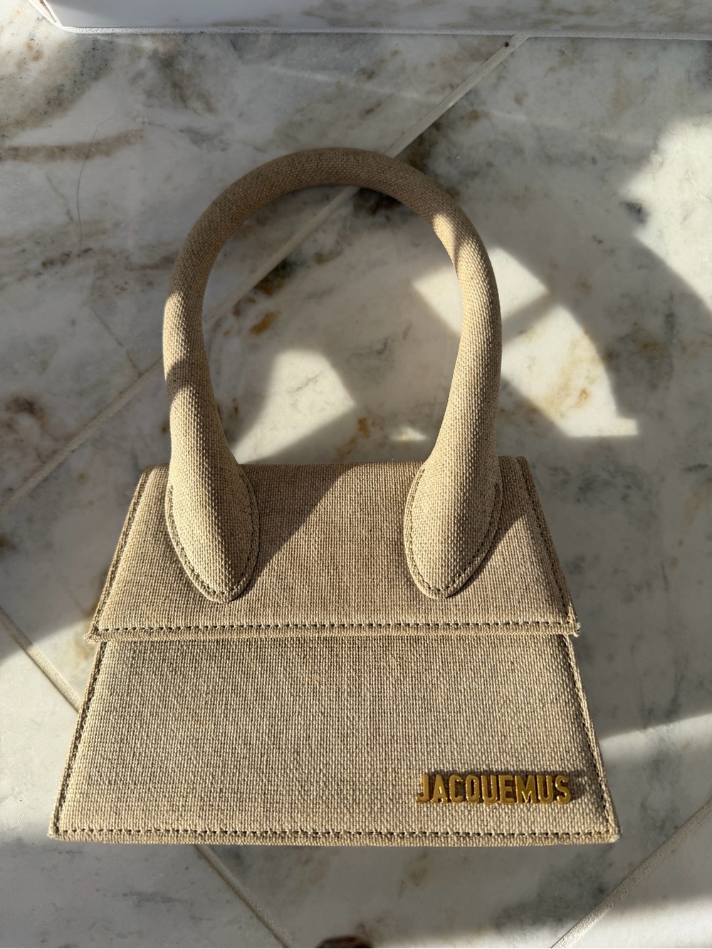 Jacquemus Natural Beige Canvas Le Chiquito Top-Handle Bag